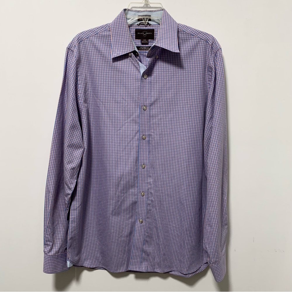 Black Brown 1826 Classic Purple Long Sleeve Dress Shirt Size M.